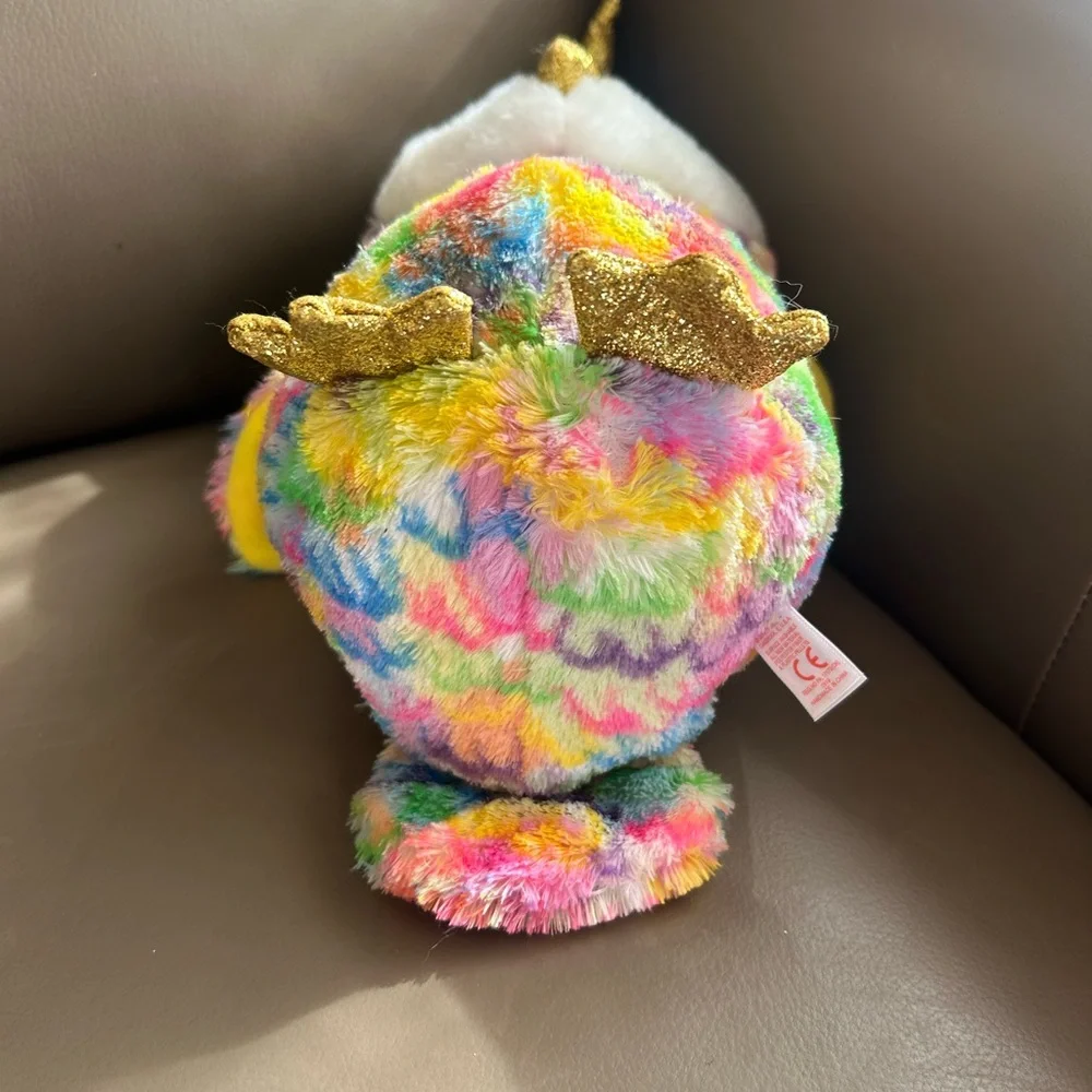 Ty Multicolor 16-17”inch Plush Owl with Gold Highlights